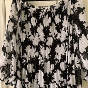 Plus size black & white blouse, light weight